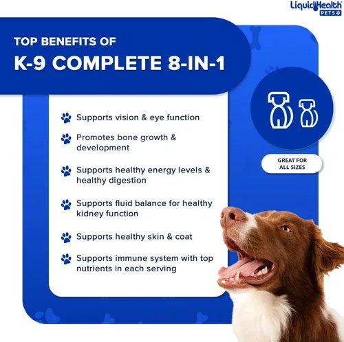 Miniatura 3 de LIQUIDHEALTH Pets K9 - Multivitamínico líquido completo 8 en 1 para perros adultos mayores y cachorros, fórmula completa todo en uno, vitaminas