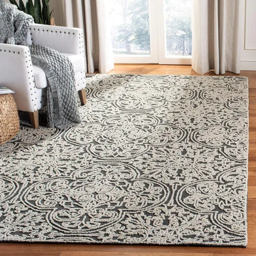 Miniatura 24 de SAFAVIEH Trace Collection - Alfombra decorativa de 2 x 3 pies, color marfil, lana hecha a mano, ideal para zonas de alto tráfico en entrada, sala