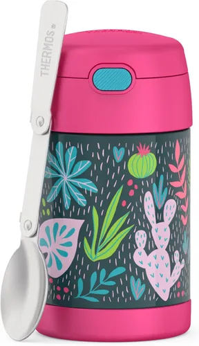 Miniatura 9 de THERMOS FUNTAINER Tarro de alimentos de acero inoxidable aislado al vacío de 16 onzas con cuchara plegable, naranja neón Anaranjado Neón