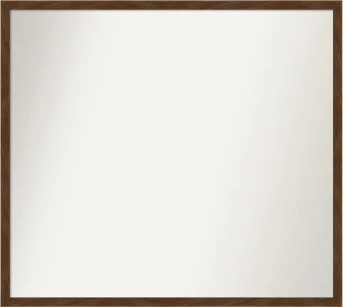 Miniatura 248 de Amanti Art Espejo de pared personalizado no biselado (23 x 25 pulgadas), marco estrecho marrón Carlisle, varios tamaños personalizados, espejo