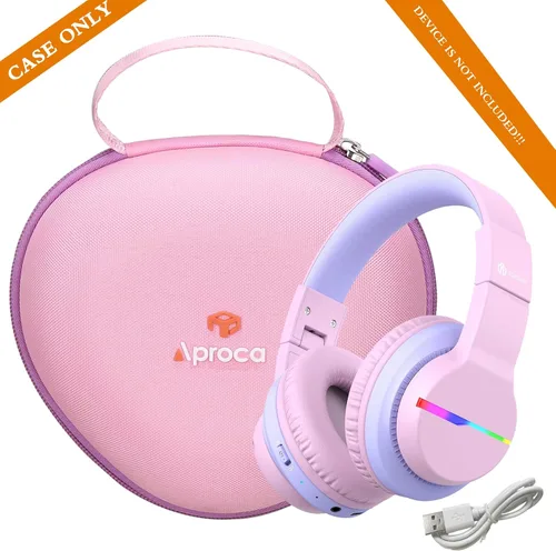 Miniatura 5 de Aproca Funda compatible con auriculares Bluetooth iClever BTH12 / HS19 / BTH26 para niños, bolsa de almacenamiento portátil para accesorios - Rosa