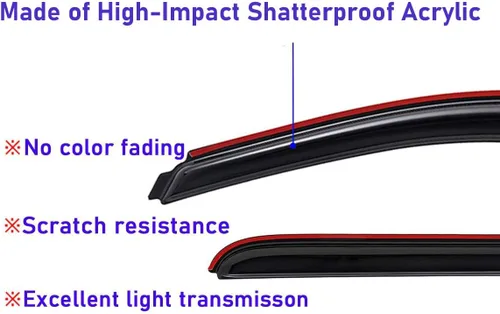 Miniatura 5 de Lightronic Visera de ventana de ventilación automática con clip extra duradero, compatible con Chevrolet Equinox 2010-2017, protección UV, deflector