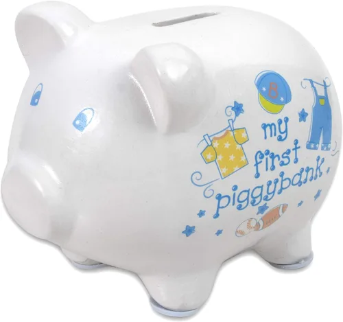 Baby Essentials Mi primera alcancía, las primeras alcancías de bebé para niños y niñas (Azul)