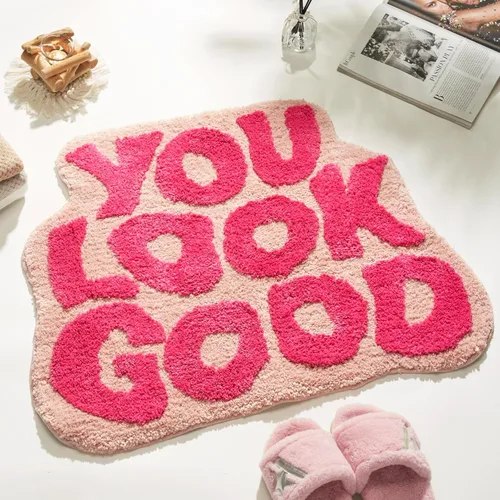 Miniatura 10 de 𝗟𝗮𝗿𝗴𝗲 𝟮𝟰" x 𝟯𝟭" Alfombra de Baño "You Look Good" Linda Alfombra de Baño Lindas Alfombras de Baño Divertidas Alfombras de Baño Divertidas Decoración