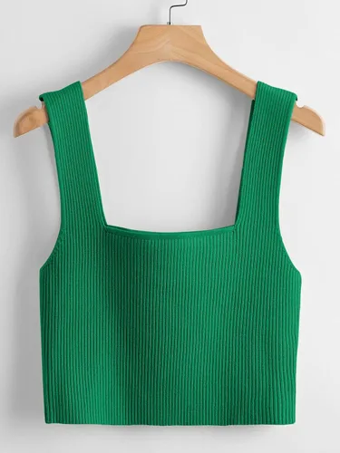 Miniatura 2 de Verdusa Camiseta corta sin mangas con cuello cuadrado para mujer