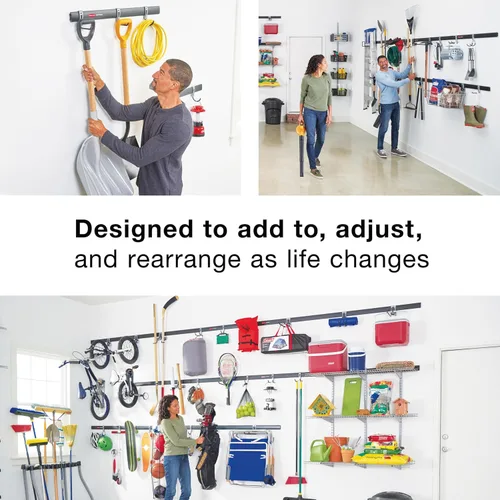 Miniatura 6 de Rubbermaid - Kit FastTrack de almacenamiento para colgar herramientas, organización de garaje, soporte de pared para herramientas de jardín y césped