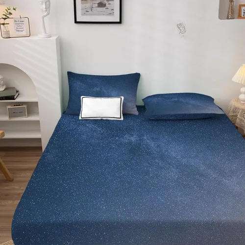 Miniatura 2 de Space Sheets - Juego de sábanas y fundas de almohada, tamaño individual, diseño de cielo estrellado, 3 piezas, sábana bajera ajustable de microfibra