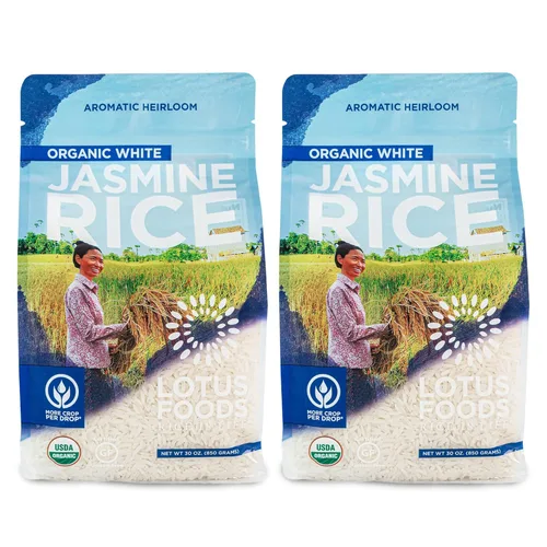 Miniatura 9 de Lotus Foods Arroz orgánico de jazmín blanco, arroz jazmín, arroz blanco sin gluten, arroz orgánico, arroz adhesivo asiático de grano largo, orgánico