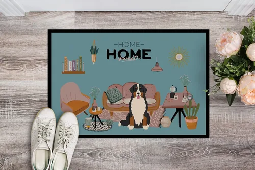 Miniatura 2 de Caroline's Treasures CK7881MAT - Felpudo de perro de montaña bernés Sweet Home, 18 x 27 pulgadas, tapete para puerta delantera, para interiores