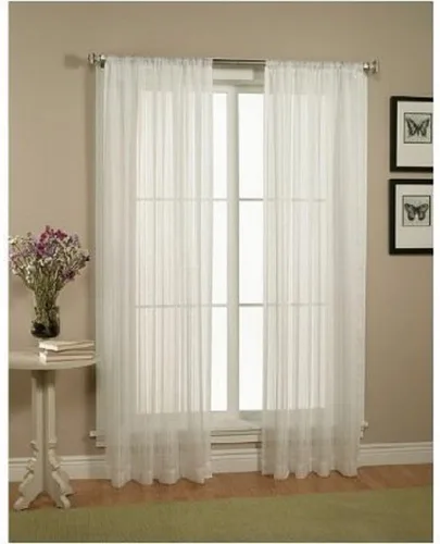 Miniatura 3 de Empire Home - Cortina de gasa transparente color blanco sólido para ventana, cenefa (panel súper largo de 120 pulgadas)
