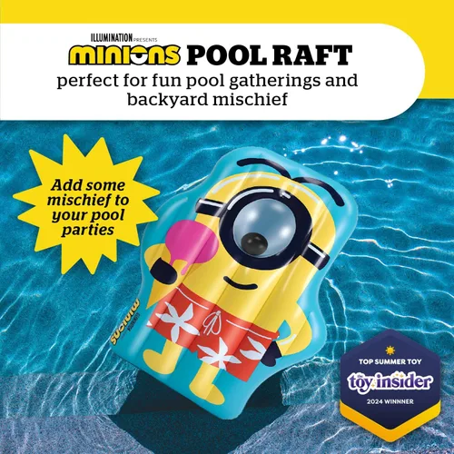 Miniatura 2 de Balsa flotante gigante de Minions para piscina, flotador de agua inflable con diseño de Minions con licencia, piscina y lago duraderos para niños