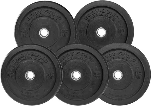 Miniatura 6 de Body-Solid Chicago Extreme - Placa de parachoques de goma, discos de parachoques olímpicos, placas de barra, pesas de parachoques