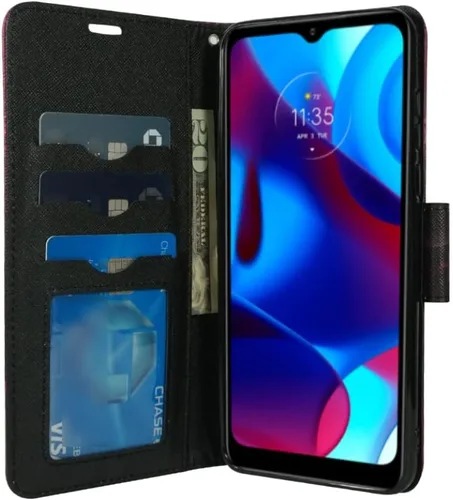 Miniatura 4 de Zase TCL 40 XE 5G (Verizon) - Funda protectora para teléfono, bonita mujer, de piel sintética de alta calidad, con función atril, soporte