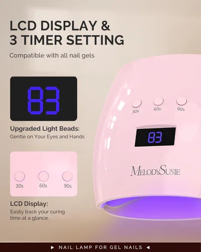 Miniatura 2 de MelodySusie Professional UV LED Nail Lamp, P-Plus30I High Efficient Nail Dryer with 3 Timers & Detachable Base Cures All Hard Gels, Especially