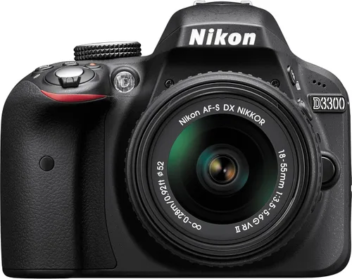 Miniatura 2 de Nikon D3300 24.2 MP CMOS Digital SLR con lente de zoom Auto enfoque S DX Nikkor 18-55mm f/3.5-5.6G VR II (Negro)
