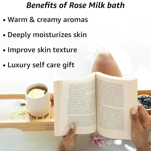 Miniatura 2 de Baño calmante de leche de coco rosa en remojo, hidrata, suaviza la piel, miel, jazmín, vainilla, destress, lujo, spa, baño, sal en polvo, alivio