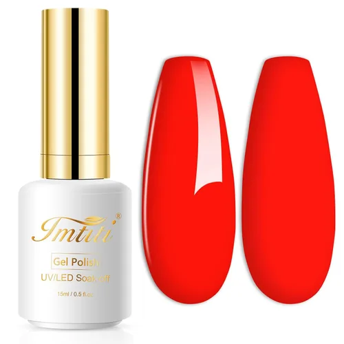 Miniatura 43 de Esmalte de uñas de gel con purpurina, 0.5 fl oz, color rosa brillante, de remojo, con LED, UV, kit de esmalte de uñas de gel para manicura en salón