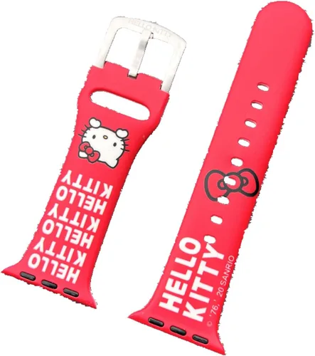 Miniatura 16 de Correa de silicona para Apple Watch de Hello Kitty para 38/40/1.614 in para Series 7/6/5/4/3/2/1/SE