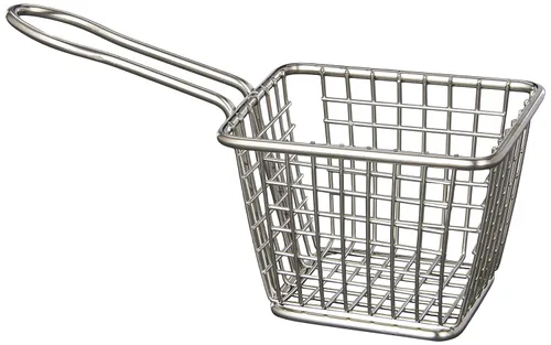 American Metalcraft FRYT433 - Cesta rectangular de acero inoxidable para papas fritas, 4 pulgadas de largo x 3 pulgadas de ancho, color plateado