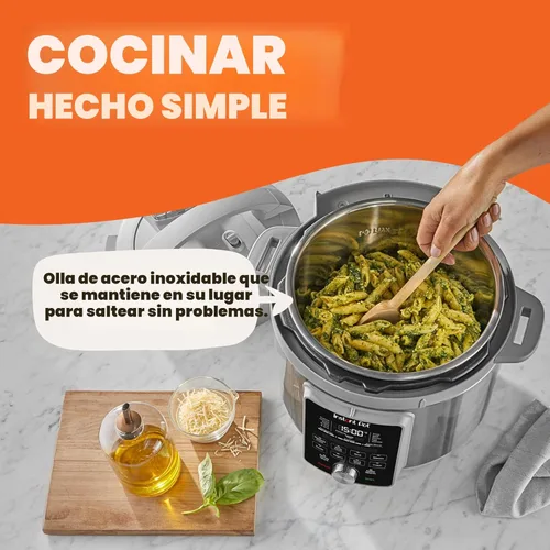 Miniatura 5 de Instant Pot, olla a presión eléctrica de 6 cuartos de galón Whisper Quiet 9 en 1, arrocera rápida, vaporera, olla para saltear, máquina para hacer
