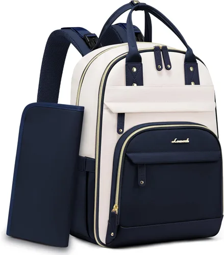 Miniatura 12 de LOVEVOOK Mochila para Pañales, Bolsa de Bebé con Cambiador, Mochila Grande para Pañales Niño Niña, Bolsa Impermeable para Registro de Bebé para Mamá