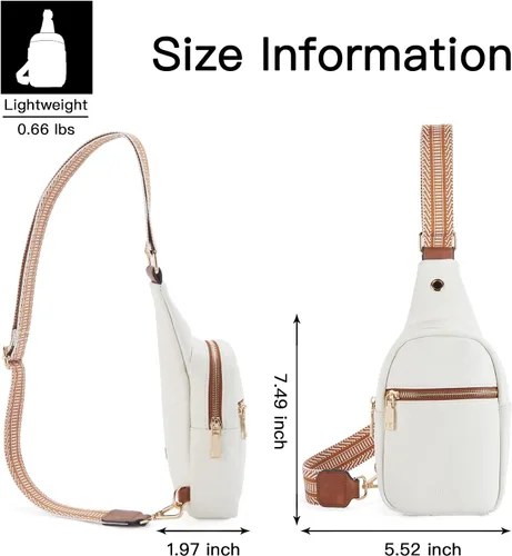 Miniatura 76 de Telena Riñonera pequeña para mujer, de cuero, cangureras, bolsa de pecho para mujer