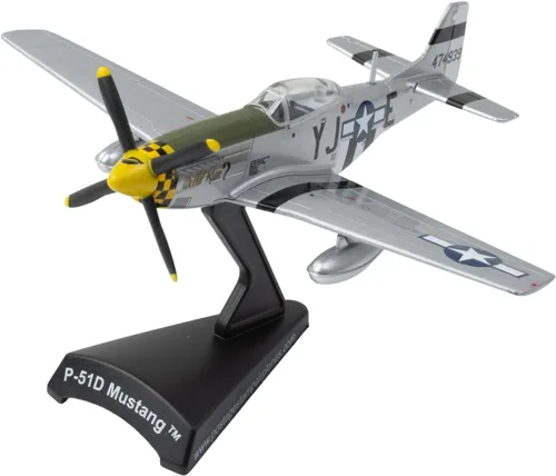 Miniatura 6 de P-51D Mustang Bunny Red Tail 1/100 Modelo de avión fundido a presión – Aviones de combate Tuskegee WWII WWII Coleccionables con soporte