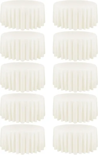 Miniatura 13 de YMHPRIDE Paquete de 10 manteles negros de tela de poliéster de 60 x 102 pulgadas para mesas rectangulares de 6 pies, resistentes a las arrugas