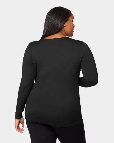 Miniatura 2 de 32 Degrees Heat - Camiseta de manga larga con cuello redondo para mujer, ultra suave, térmica, ligera