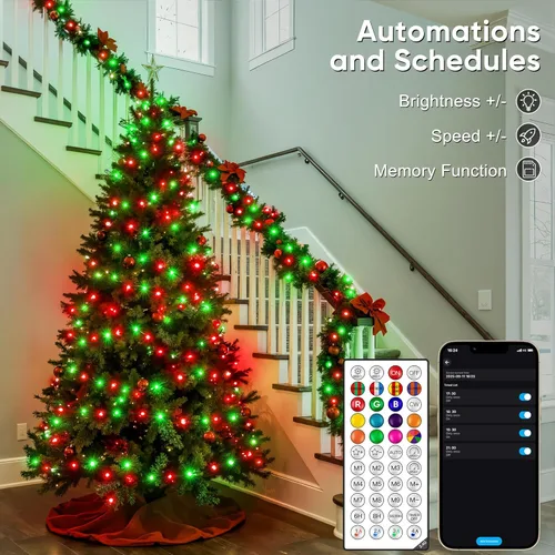 Miniatura 4 de Ollny - Luces de Navidad inteligentes de 131 pies, 400 LED, luces de árbol de Navidad que cambian de color con control remoto y aplicación, luces