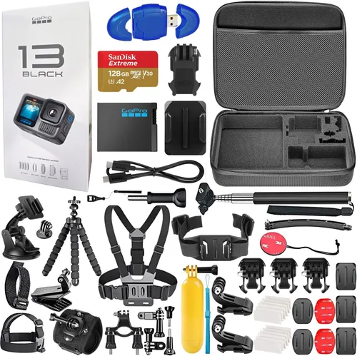 GoPro HERO13 (Hero 13) Black - Cámara de acción impermeable con video Ultra HD de 5.3K, fotos de 27 MP, transmisión en vivo, cámara web,