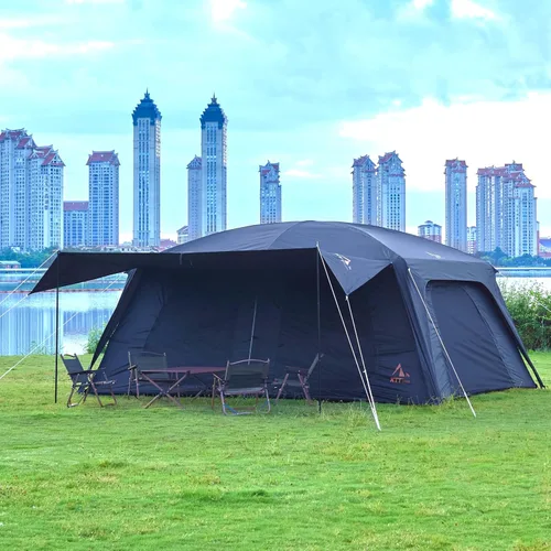 Miniatura 4 de KTT Extra Large Tent 12-14 Person,Family Cabin Tents,2 Rooms,Straight Wall,2 Doors 4 Windows with Mesh,Waterproof,Double Layer,Big Tent for