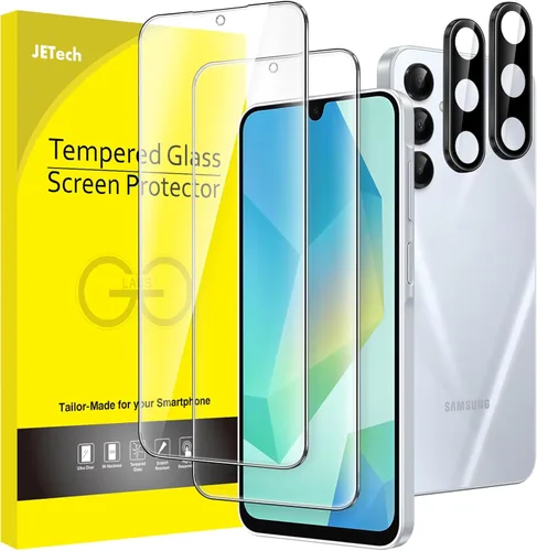 Miniatura 9 de JETech Protector de pantalla para Samsung Galaxy A15 4G / 5G de 6.5 pulgadas con protector de lente de cámara, película de vidrio templado