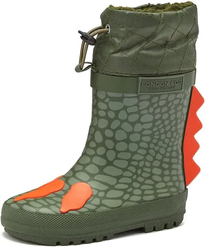 London Fog Toby Botas de lluvia y nieve para niños pequeños, botas de nieve de invierno impermeables aisladas para niños pequeños, tallas de niños