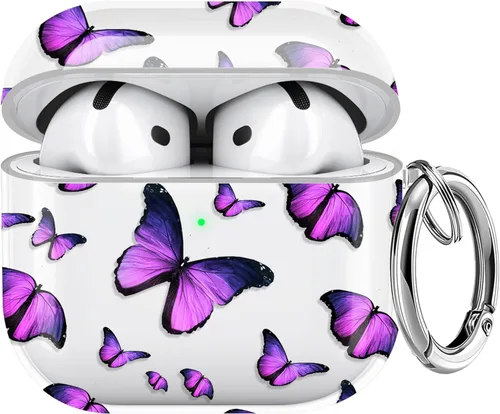Miniatura 30 de Maxjoy Funda compatible con AirPods Pro, funda con diseño de vaca clara para mujeres y niñas, bonita funda protectora suave con llavero compatible
