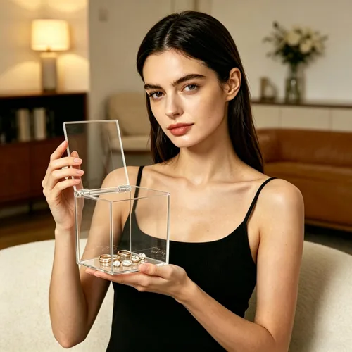 Miniatura 3 de KissYou Cajas de acrílico con tapa con bisagras, cajas pequeñas de Lucite, caja de exhibición transparente para regalos, golosinas y accesorios