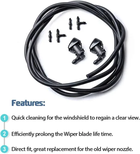 Miniatura 2 de Boquilla de lavadora delantera Windshielf compatible con kits de manguera para 2008-2012 Liberty 2006-2010 Commander 2007-2011 Dodge Nitro Spray
