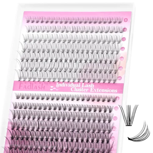 Miniatura 25 de Extensiones de pestañas en racimo 20D, bandeja mixta con pestañas individuales en racimo, de visón negro, para colocar en casa, maquillaje