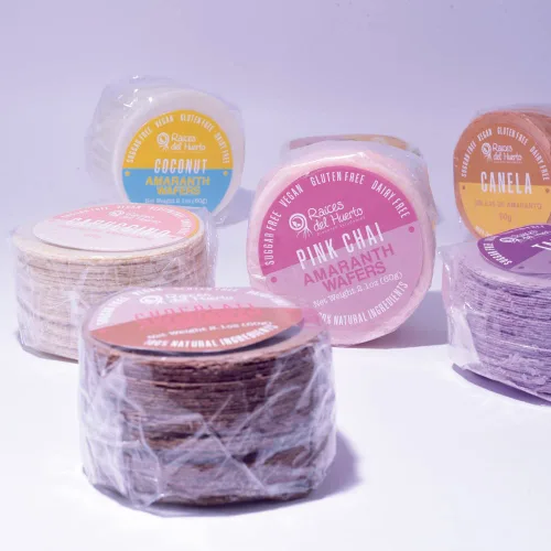 Miniatura 2 de Obleas de Amaranto Thins – Snack bajo en calorías – Obleas de Amaranto – Paquete de 6 chocolates, Chai rosa, capuchino, coco, canela, taro