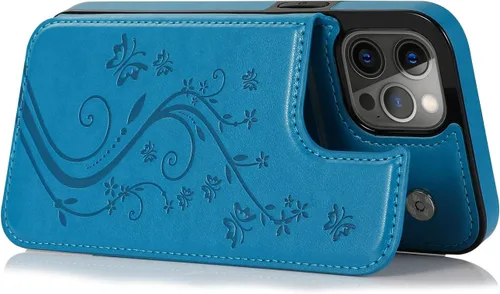 Miniatura 5 de Funda compatible con iPhone 15 Pro Max de 6.7 pulgadas con protector de pantalla de vidrio templado y tarjetero con soporte para tarjetero, funda