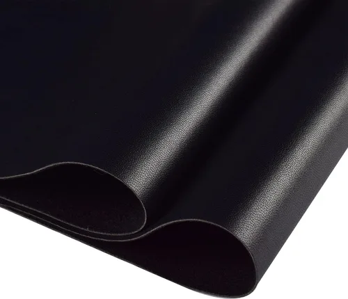 Miniatura 2 de HGUAN Rollo de hojas de piel sintética color liso negro de 12 x 53 pulgadas, muy adecuado para hacer manualidades, aretes de cuero, lazos, costura