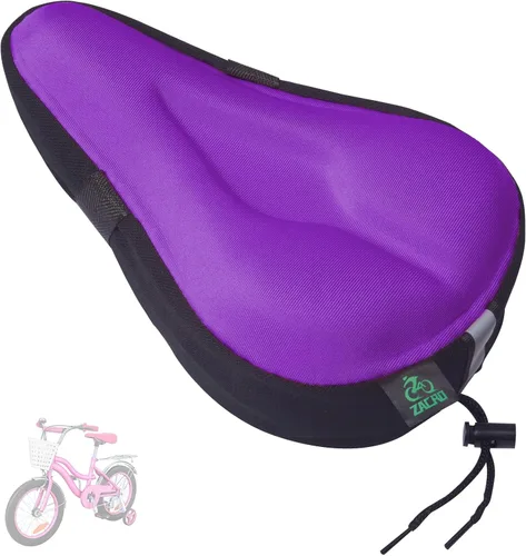 Miniatura 9 de Zacro Funda de cojín de gel para asiento de bicicleta para niños y niñas, funda de asiento de bicicleta antideslizante para niños pequeños, Funda