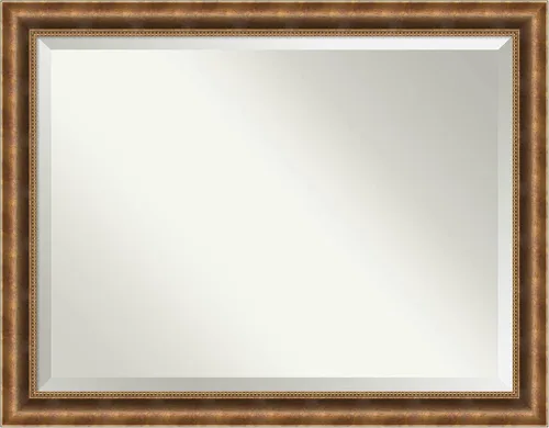 Miniatura 7 de Amanti Art Espejo de baño de bronce para sobre el fregadero, espejo rectangular de bronce Manhattan de 26 x 22 pulgadas, pequeño marco de madera