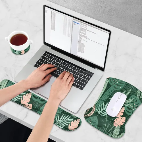 Miniatura 5 de AIMSA Alfombrilla ergonómica para mouse con soporte para reposamuñecas, de espuma viscoelástica, antideslizante, fácil de escribir y aliviar