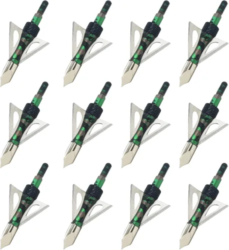 Miniatura 5 de Flechas de Cazar con Puntas de Flecha de 100 Granos Puntas de Flecha de Cazar con 3 Hojas Compatibles con Ballesta y Arco Compuesto