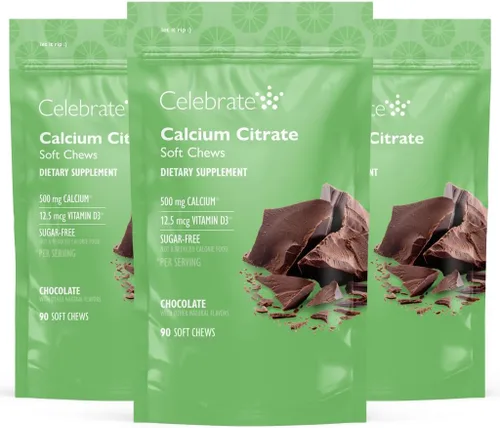 Miniatura 7 de Celebrate Vitamins Bariatric - Masticables suaves de citrato de calcio de 500 mg con 500 UI de vitamina D3 – Esencial para pacientes con bypass