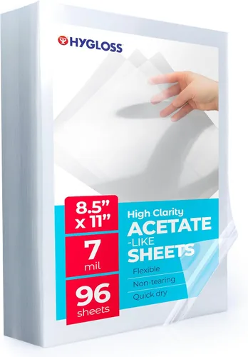 Miniatura 9 de Hygloss Hojas de papel de acetato de 8.5" x 11" - 7 mil hojas de acetato transparentes para proyectos de manualidades, hojas de plantilla