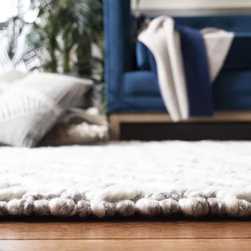 Miniatura 8 de SAFAVIEH Natura Collection - Alfombra de pasillo, 2 pies 3 pulgadas x 8 pies, gris y beige, viscosa y lana hecha a mano, ideal para zonas de alto