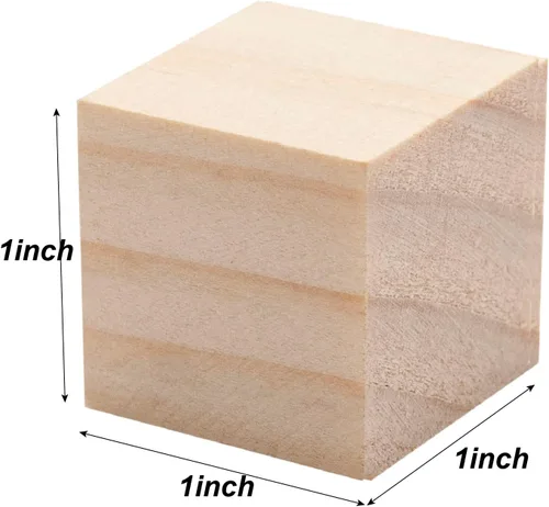 Miniatura 2 de Bloques de madera para manualidades de 1 pulgada, 50 bloques de madera en blanco para manualidades, cubos pequeños de madera maciza sin terminar