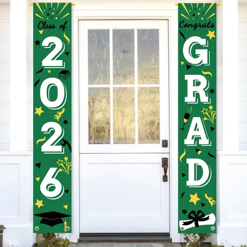 Miniatura 14 de Cartel de graduación para porche, letrero de clase, banderas colgantes de felicitaciones, escuela secundaria, universidad, fiesta, decoración
